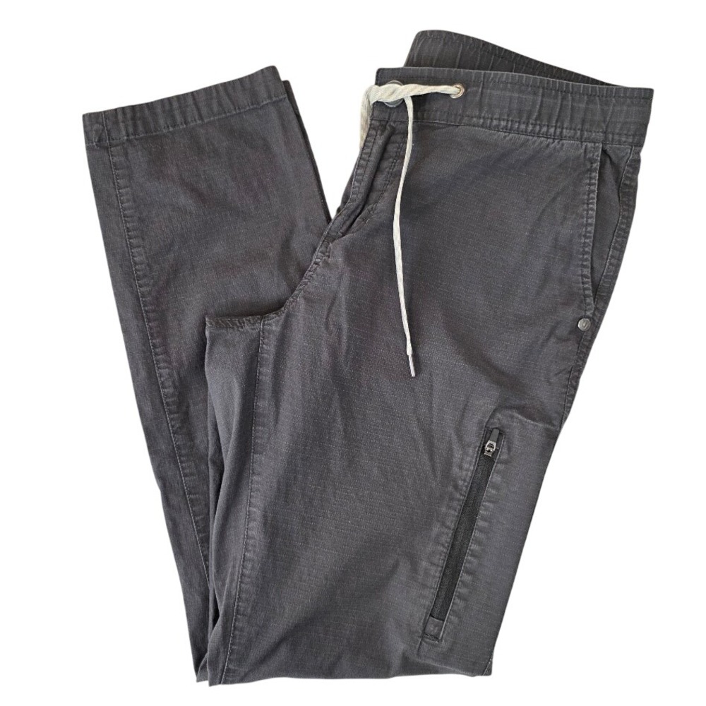 Vuori Women XS Ripstop Pant Charcoal Grey Slim Straight VW401 Stretch Drawstring